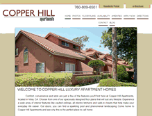 Tablet Screenshot of copperhillapts.com